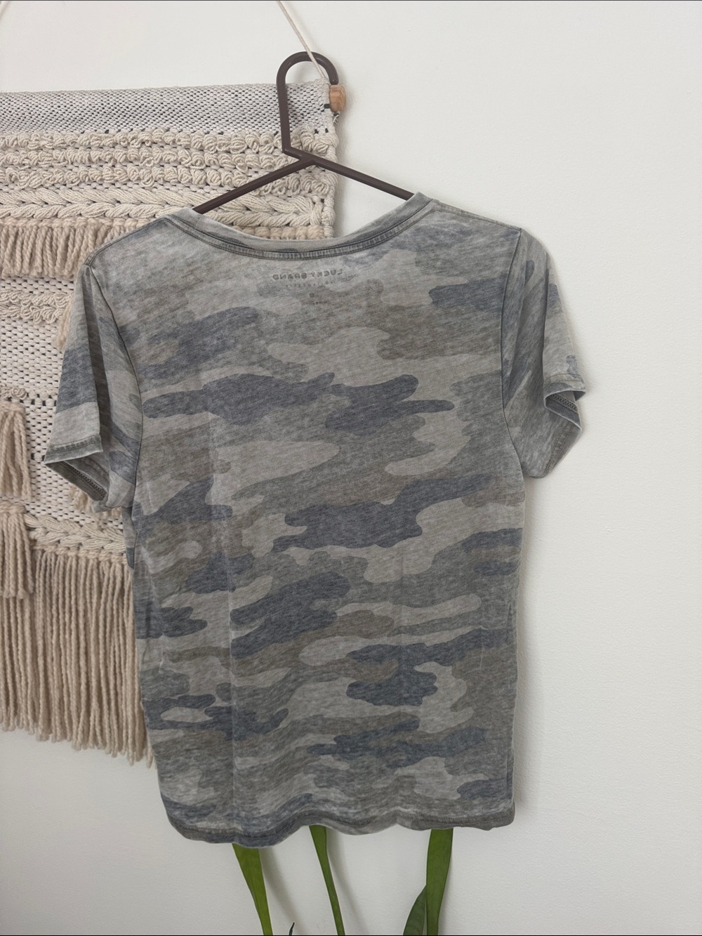 Lucky Brand Muted Camo Floral Embroidery Tee - Picture 7 of 7